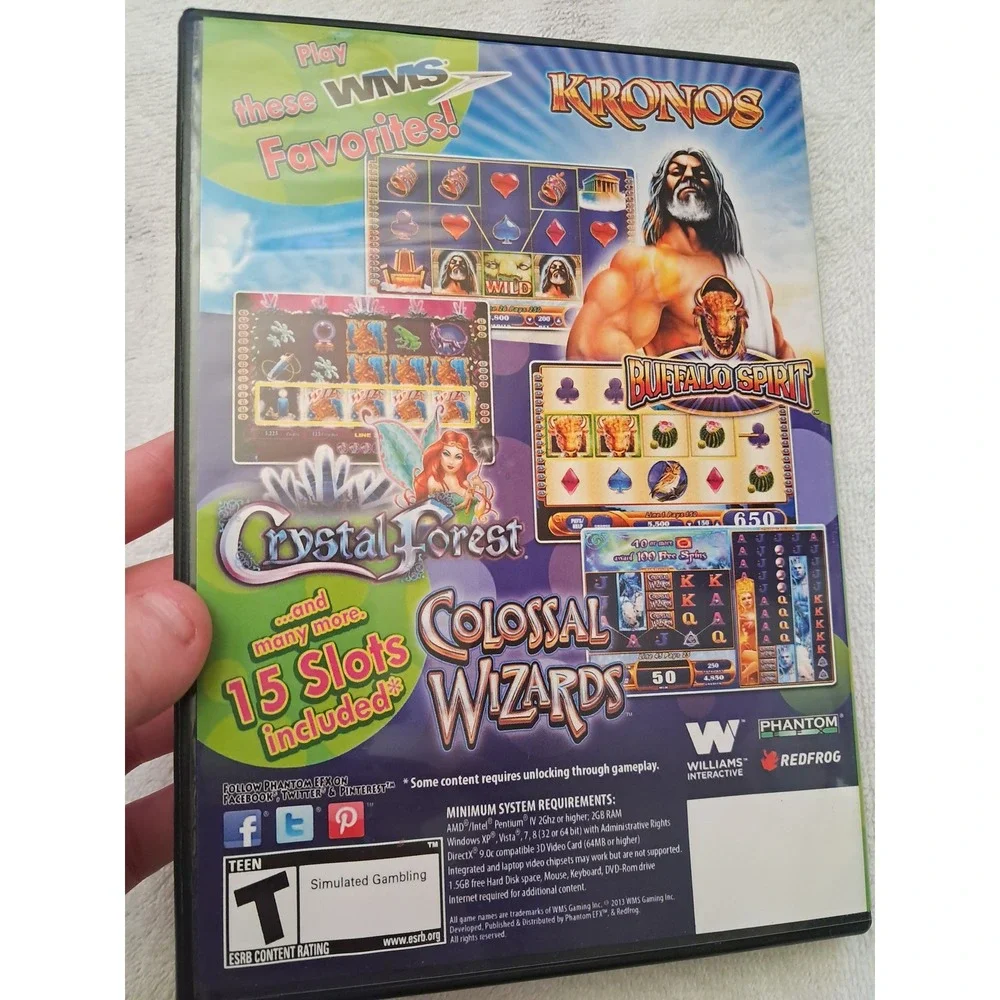WMS Slots Super Jackpot Party PC DVD 15 Games Kronos Buffalo Spirit‎ Version 2.0